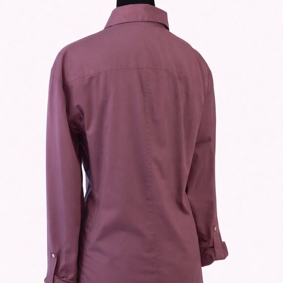 New York & Company 7th Avenue Plum Button-Front Top Size XL - Picture 7 of 10